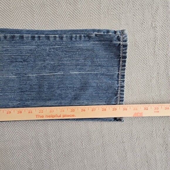 Request Jeans Men's 36x30 Embroidery Studded Pockets Feathering Straight EUC - Picture 7 of 14